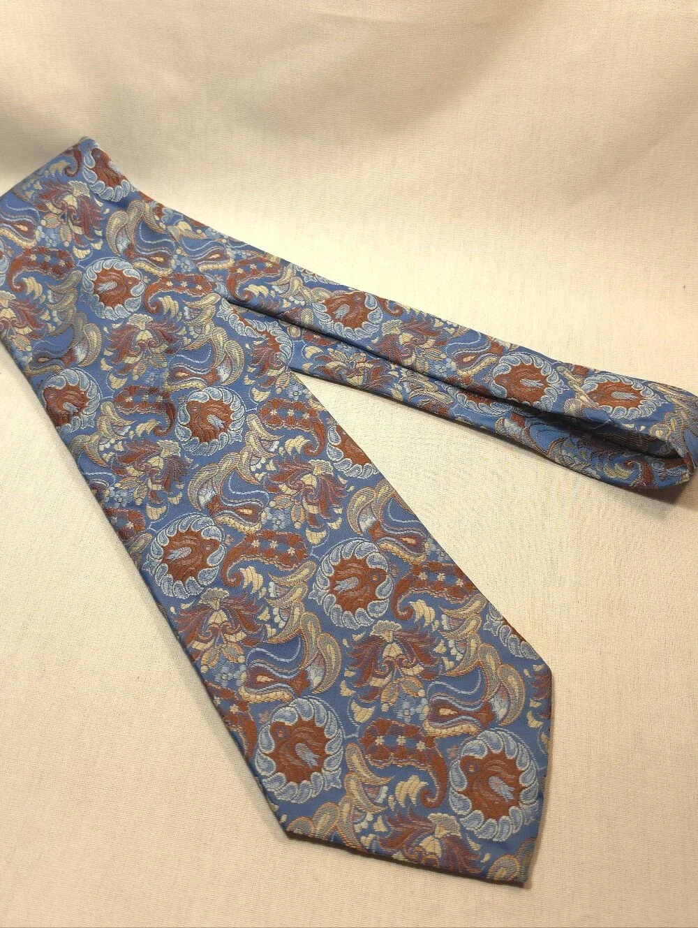 Retro Floral Wide Classic Blue Paisley And Floral Men's Tie